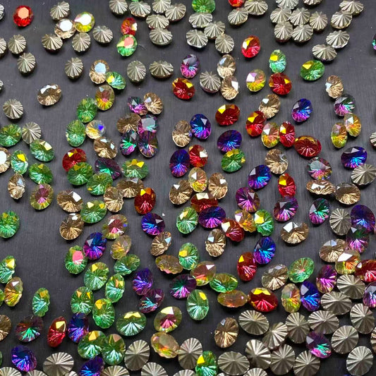 Pointy Back Oval Glass Stones 6mm*8mm