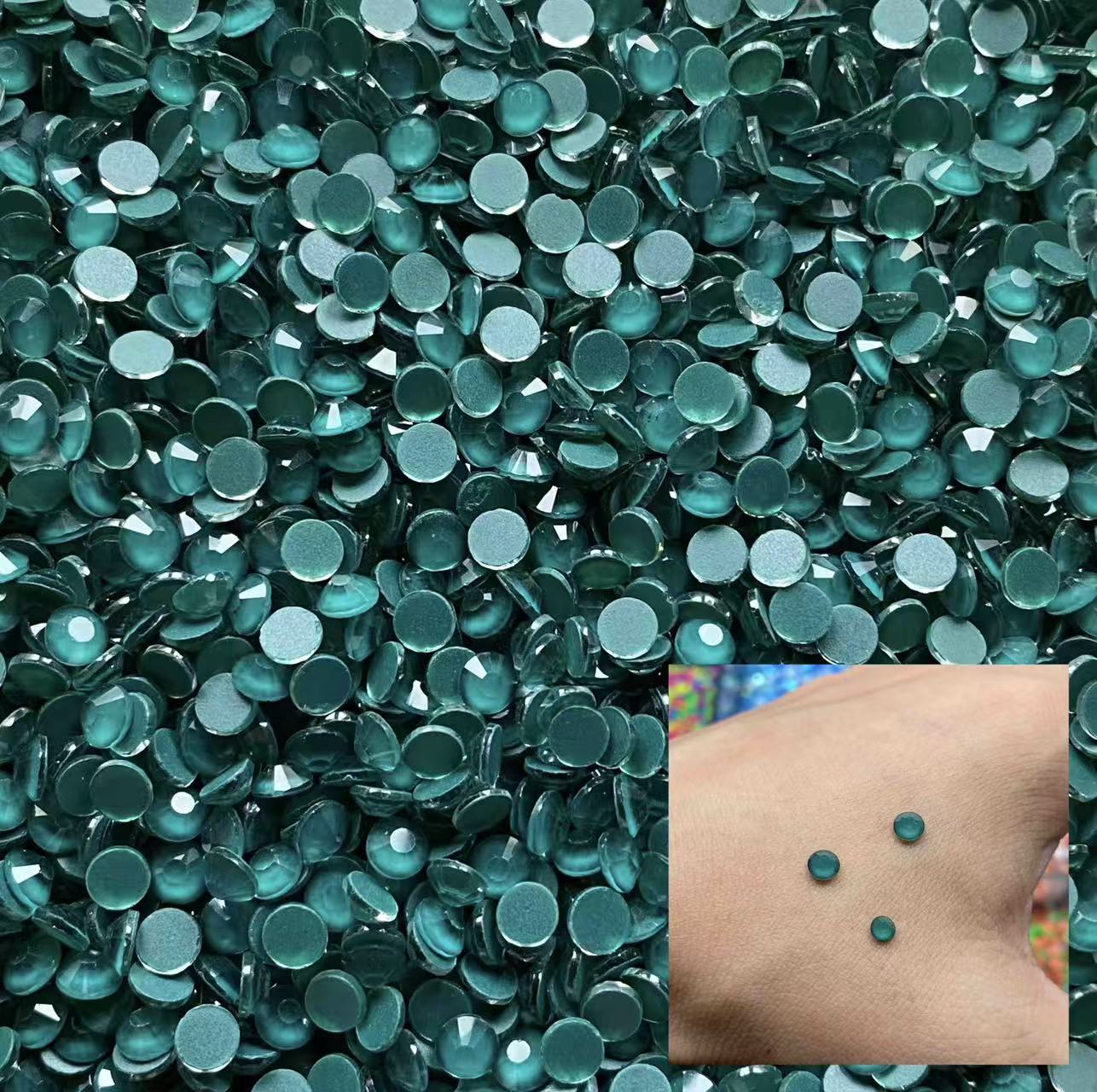 Pine Green, Solid Color Glass Crystal