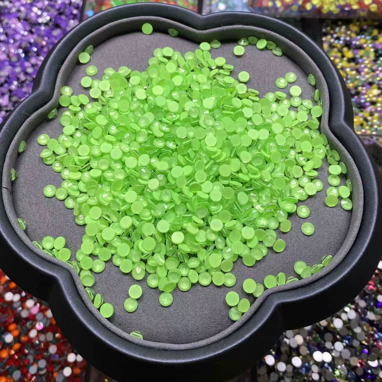 Neon Apple Green, Glow in Dark, Glass Crystal