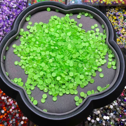 Neon Apple Green, Glow in Dark, Glass Crystal