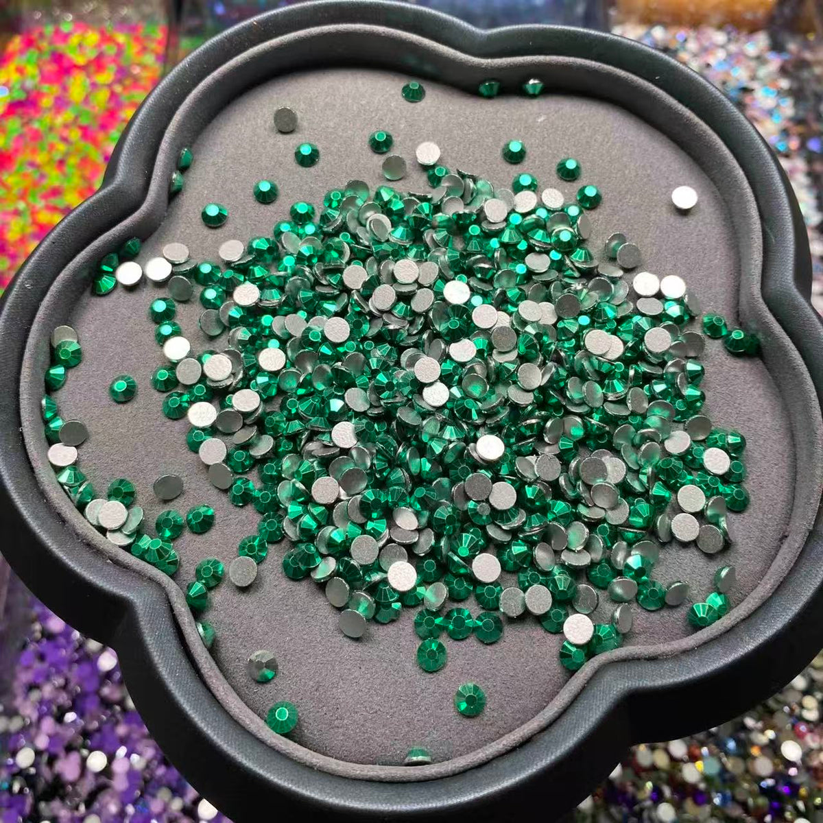 Metallic Green, Glass Stone