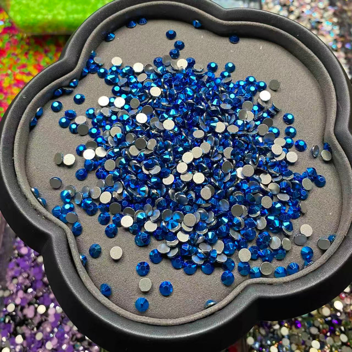 Metallic Royal Blue, Glass Stone
