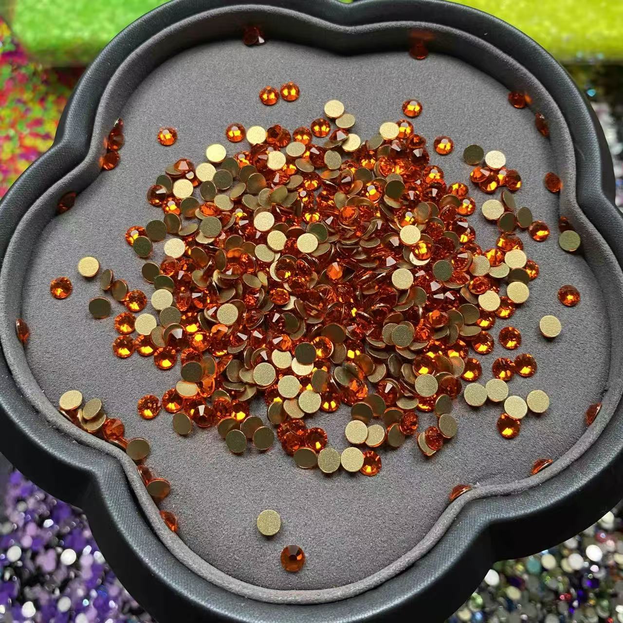 Clear Orange, Clear Glass Crystal