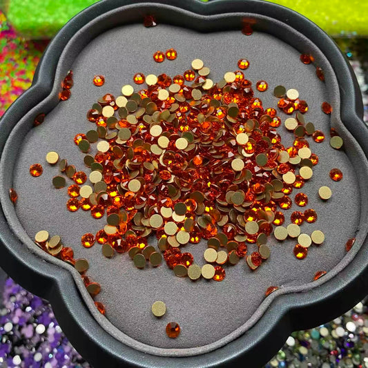 Clear Orange, Clear Glass Crystal