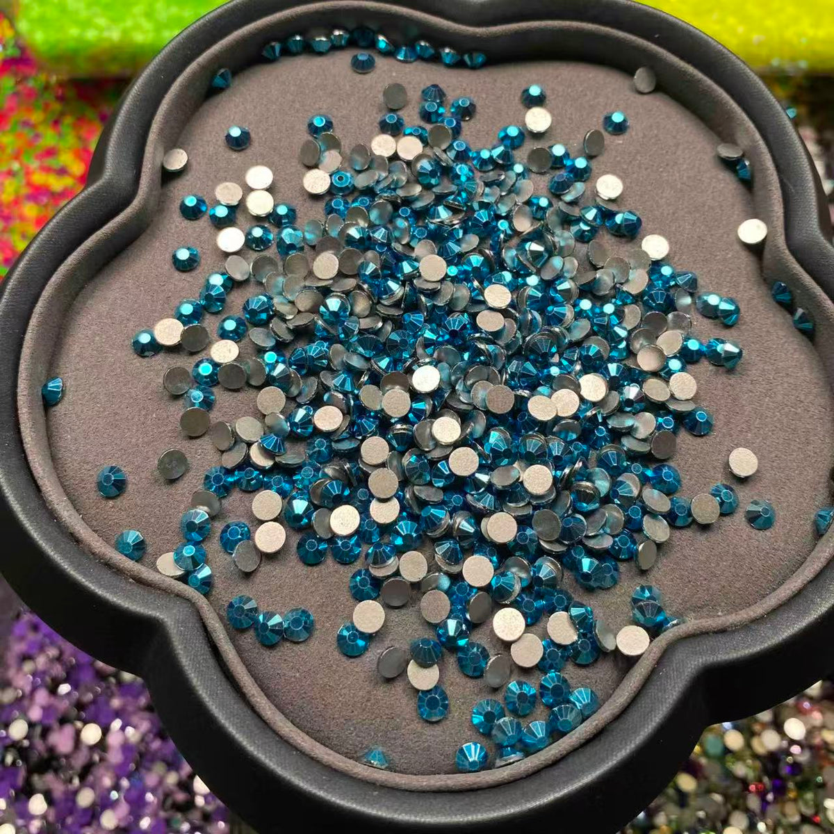 Metallic Capri Blue, Glass Stone