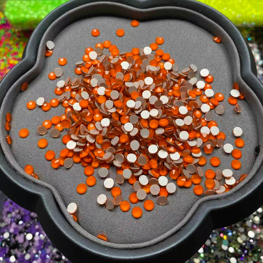 Pumpkin Orange, Glow in Dark, Glass Crystal