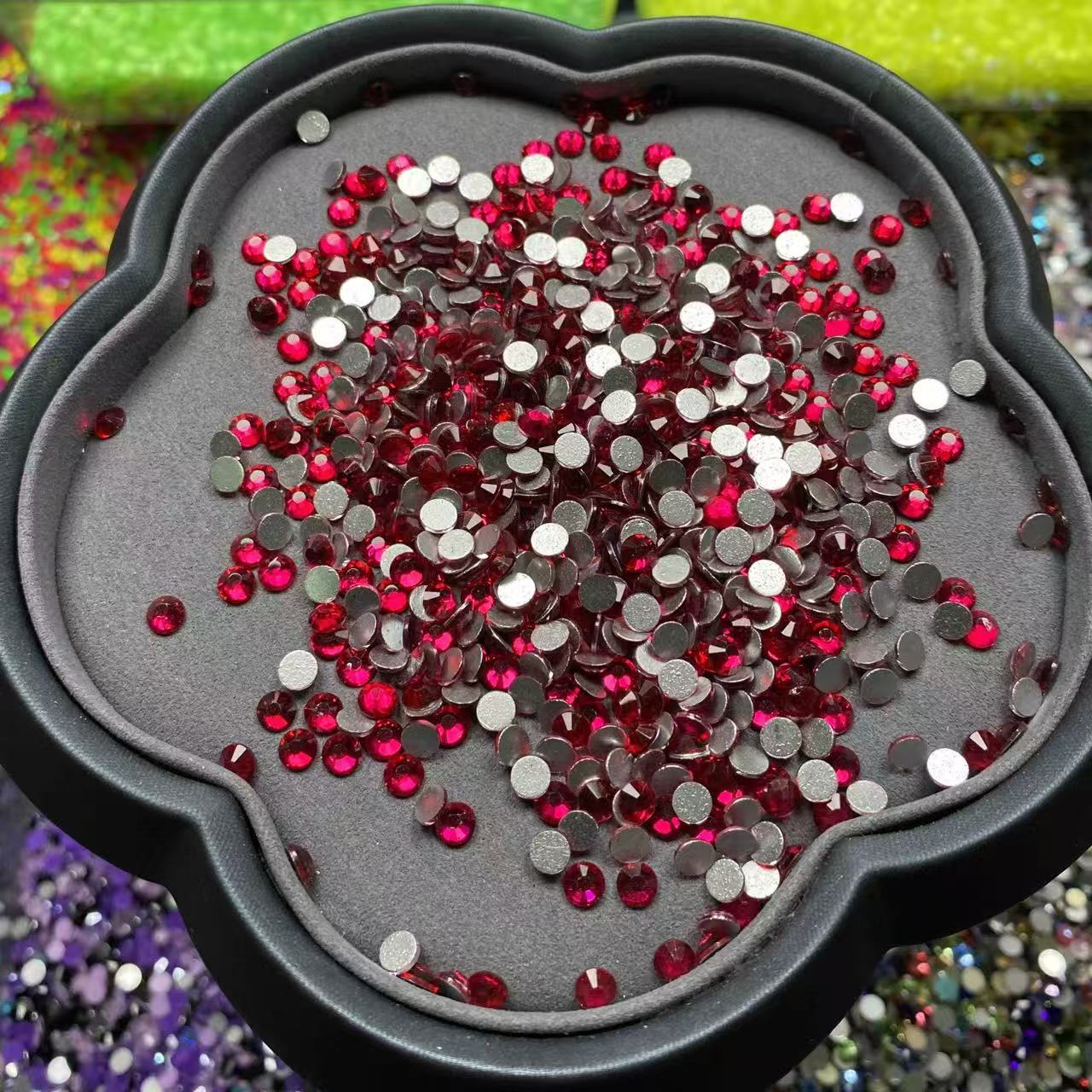 50%Off, Clear Burgundy, Red Glass Crystal