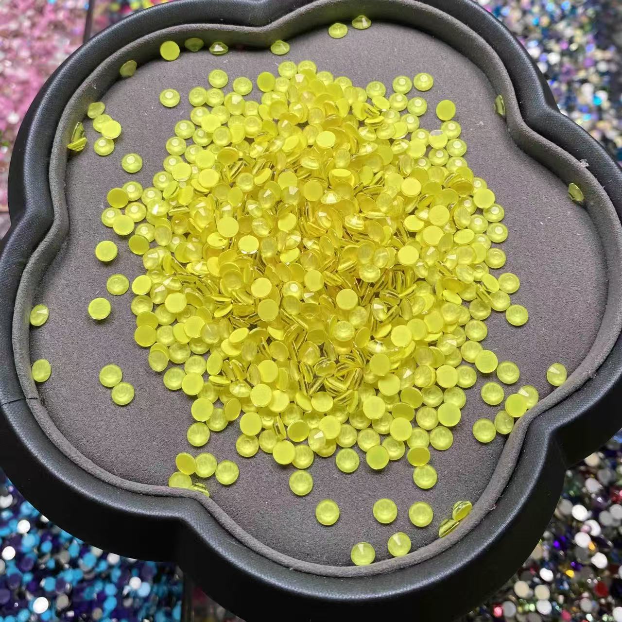 Neon Yellow, Glow in Dark, Glass Crystal