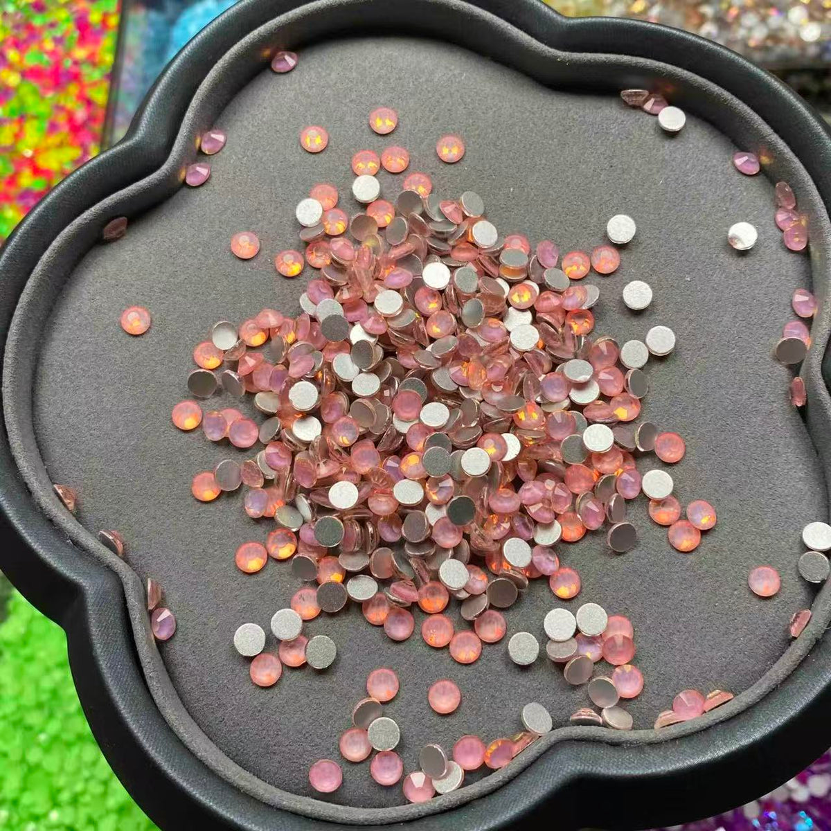 Mocha Rose Pink, Glass Stone