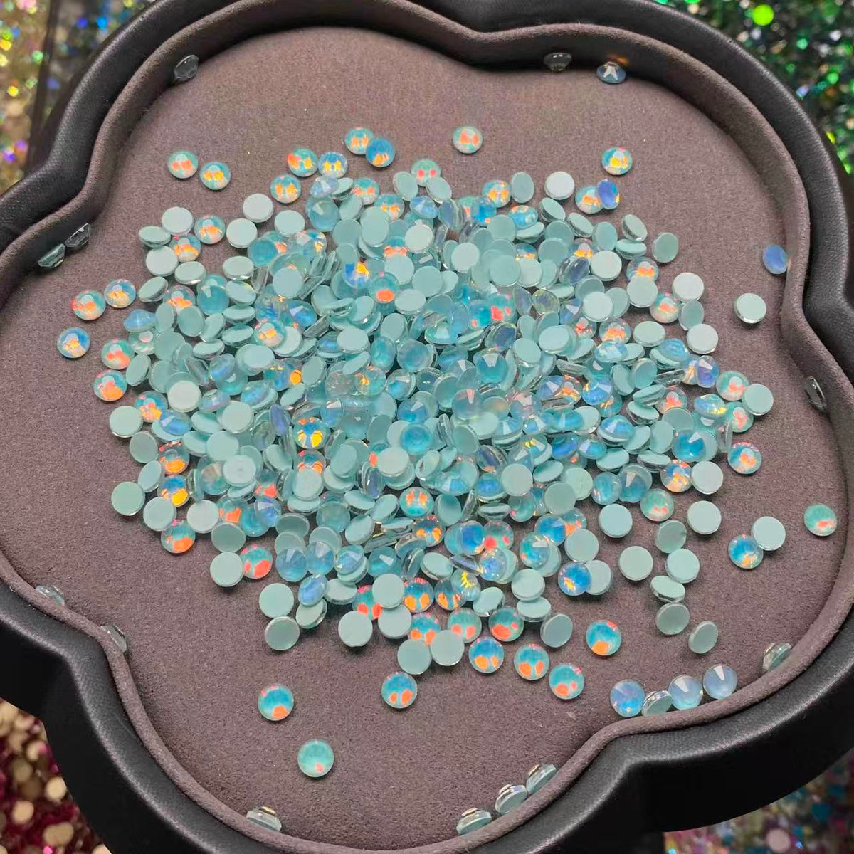 Aqua Mocha Blue, Glass Stone