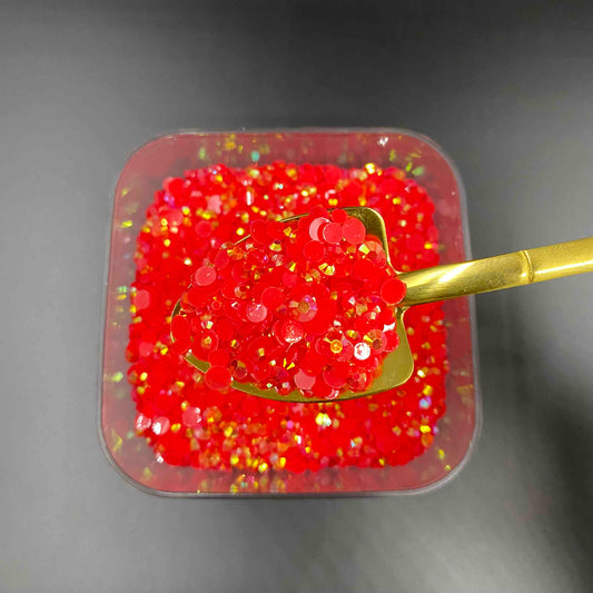 Chalk Red, AB Jelly Resin Rhinestone