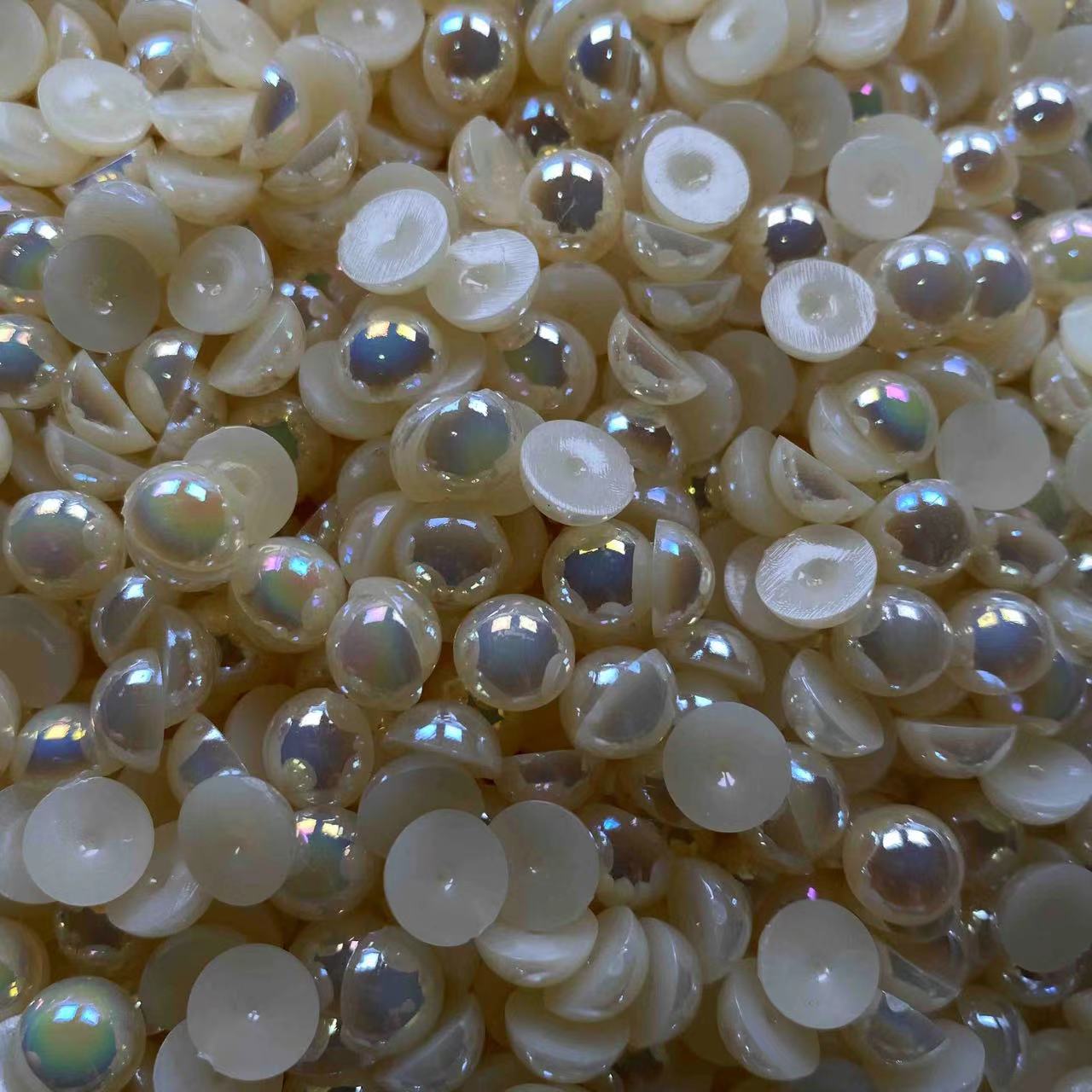 6mm Half Pearls, Single Color, Single Size, Resin