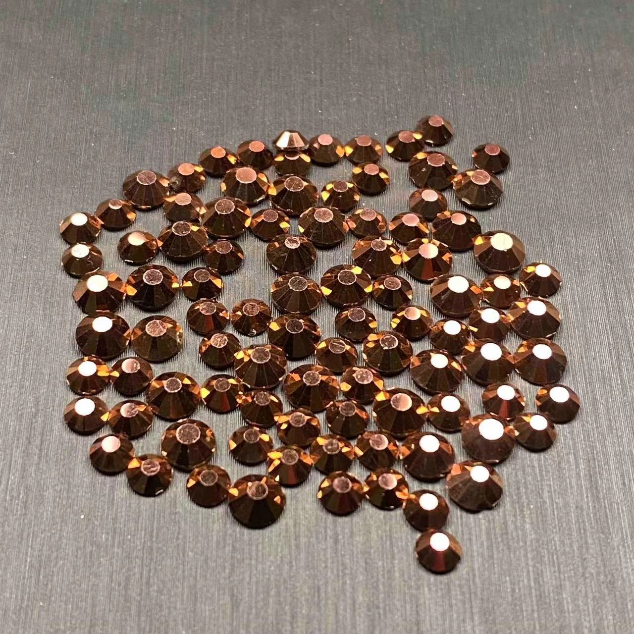 Golden Back Glass Rhinestones, 15 Colors, 2 Sizes