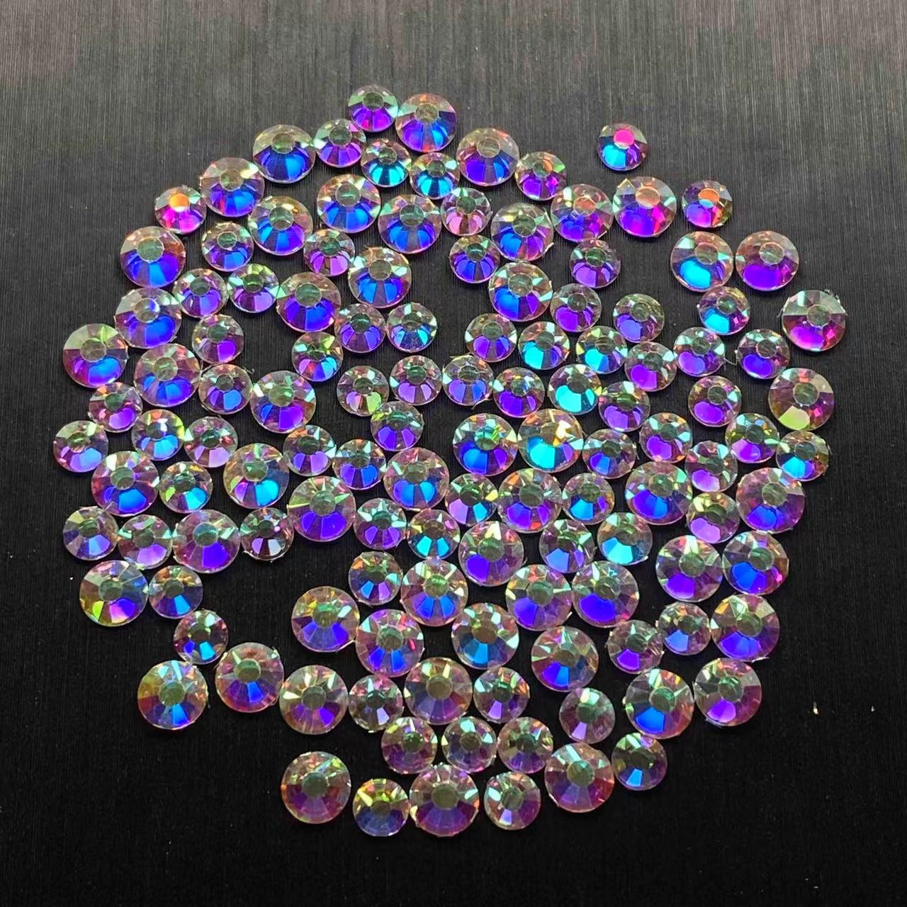 Golden Back Glass Rhinestones, 15 Colors, 2 Sizes