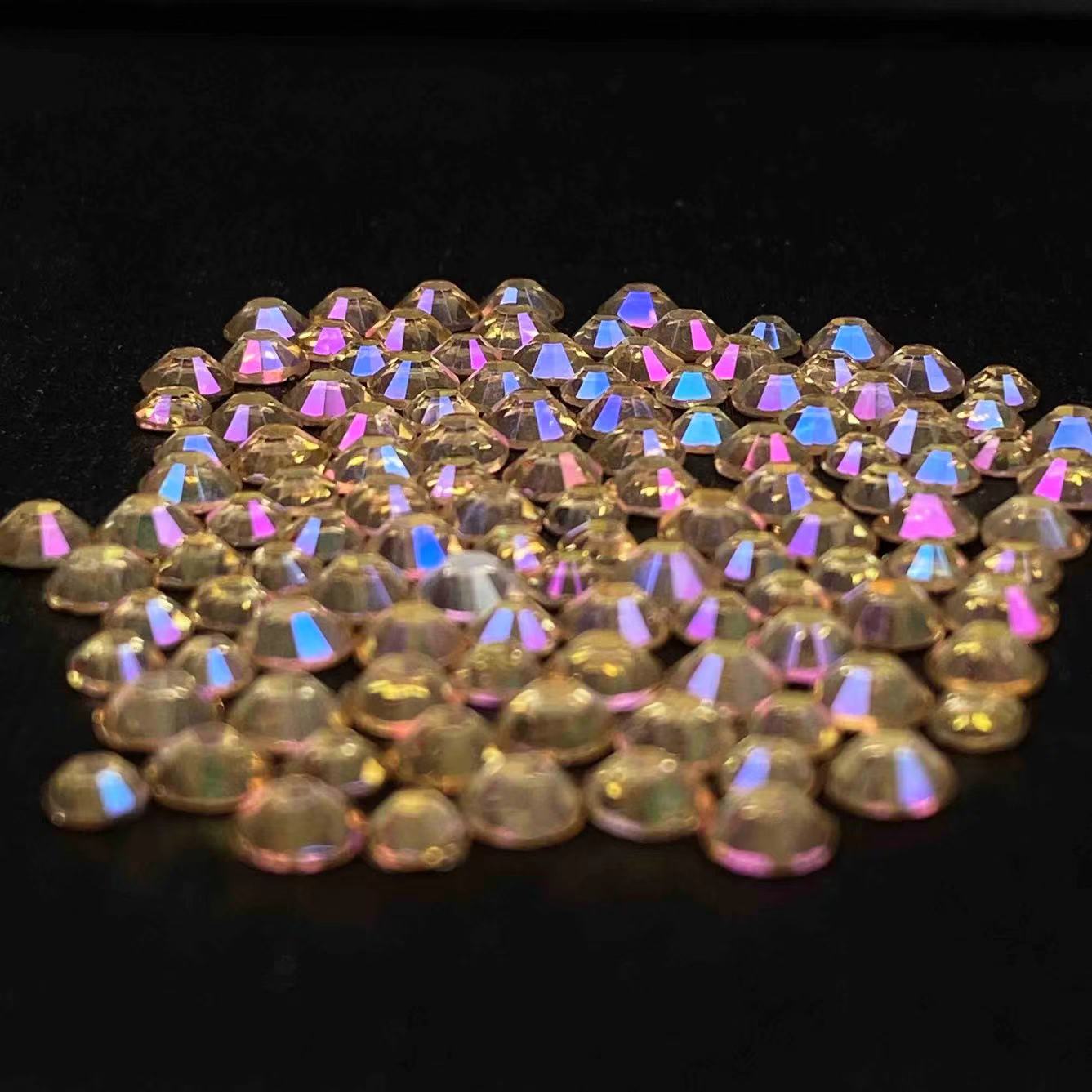 Golden Back Glass Rhinestones, 15 Colors, 2 Sizes