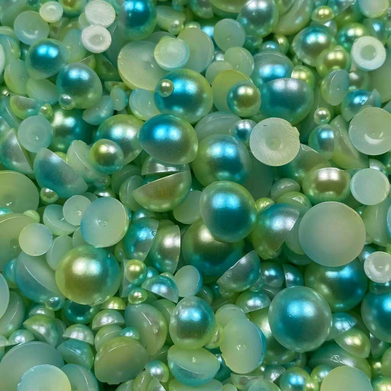 Ombre Half Pearls, Mixed Sizes, 3mm to 10mm Mix, Resin