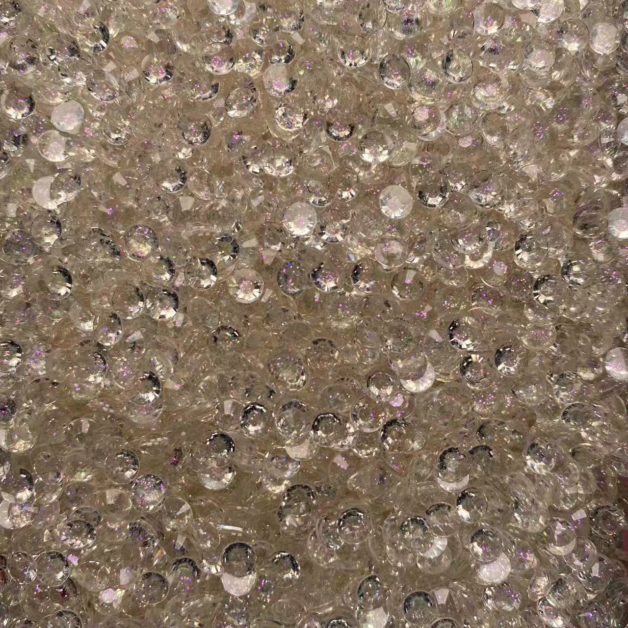 Glitter Top Clear Resin Rhinestones