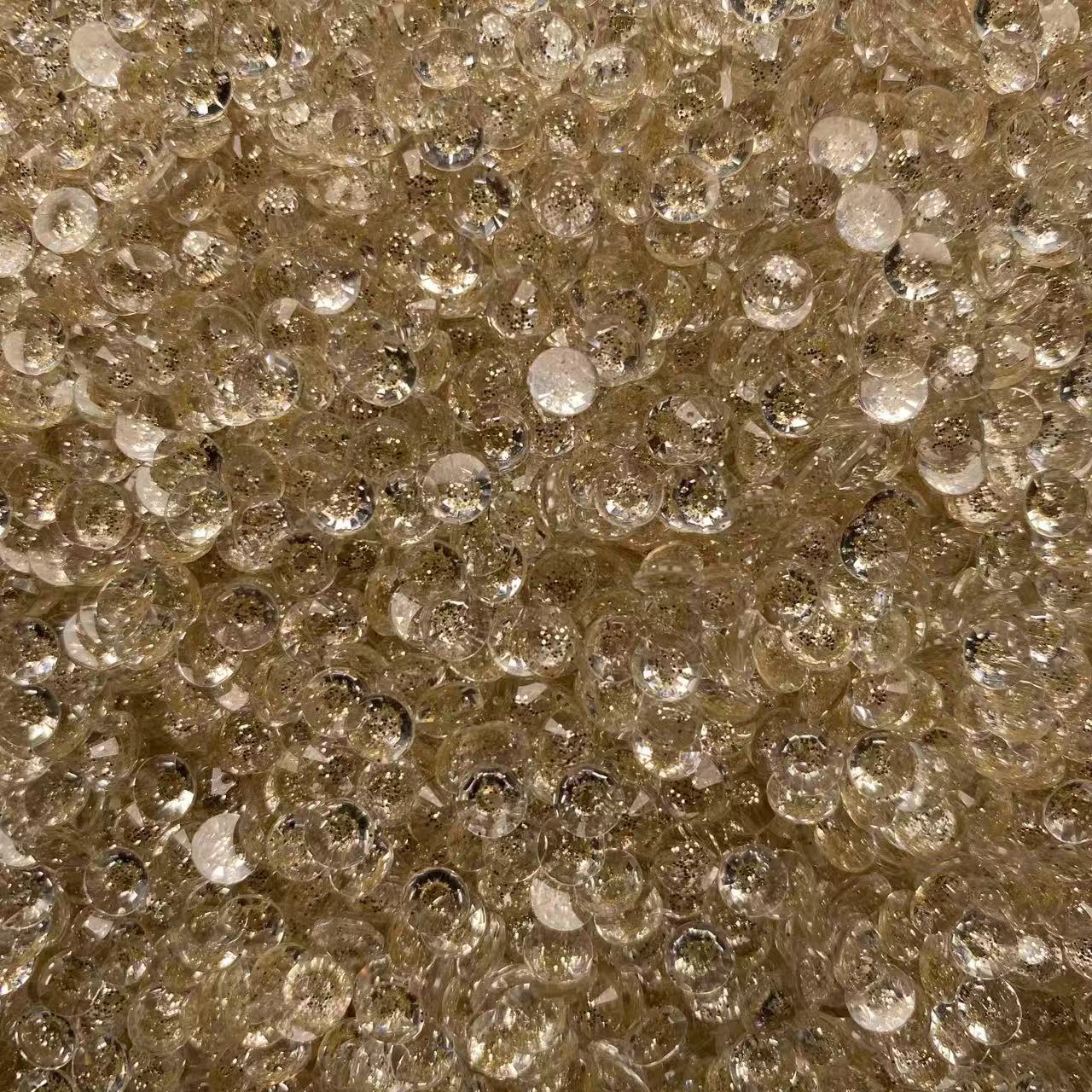 Glitter Top Clear Resin Rhinestones