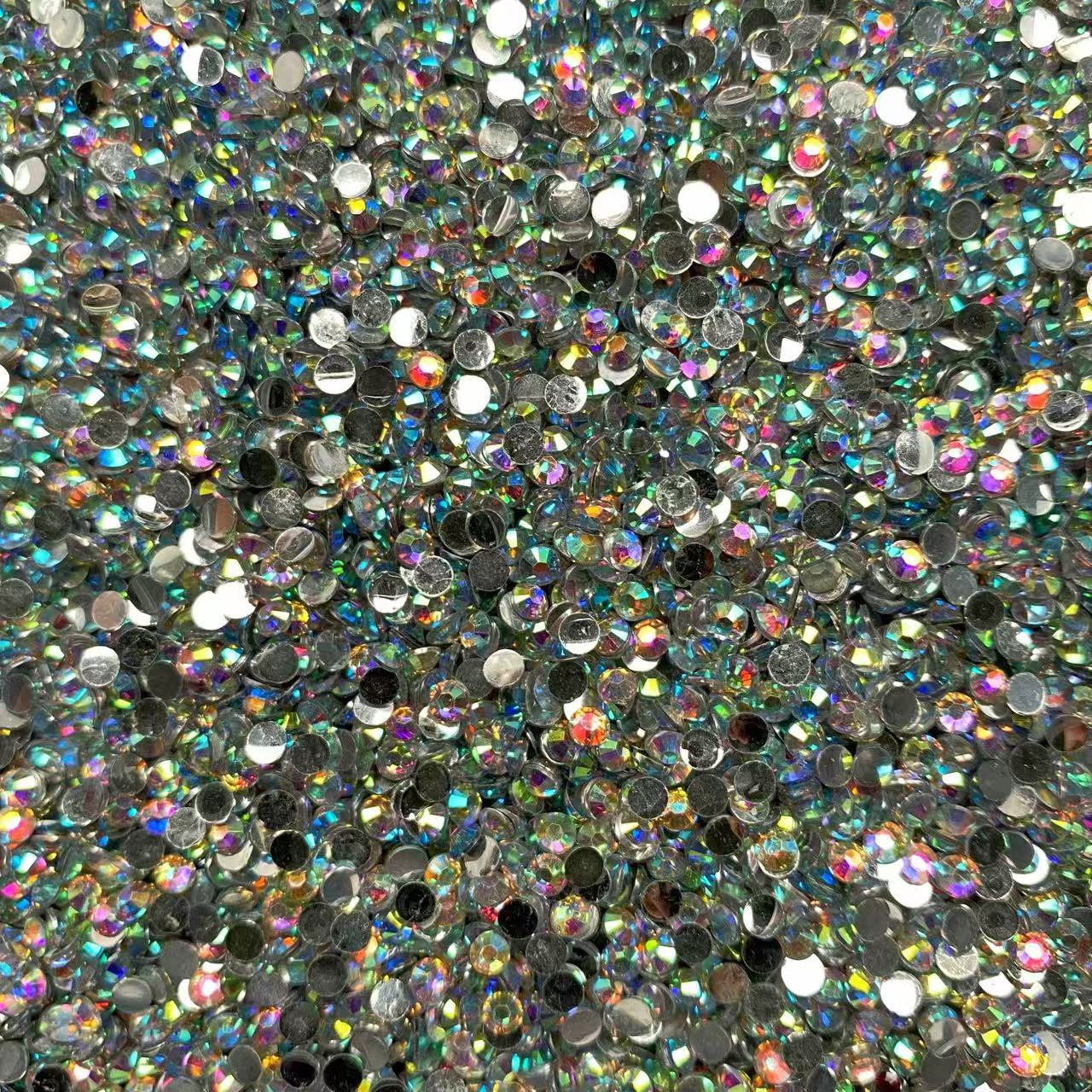 Silver Back Clear Resin Rhinestones