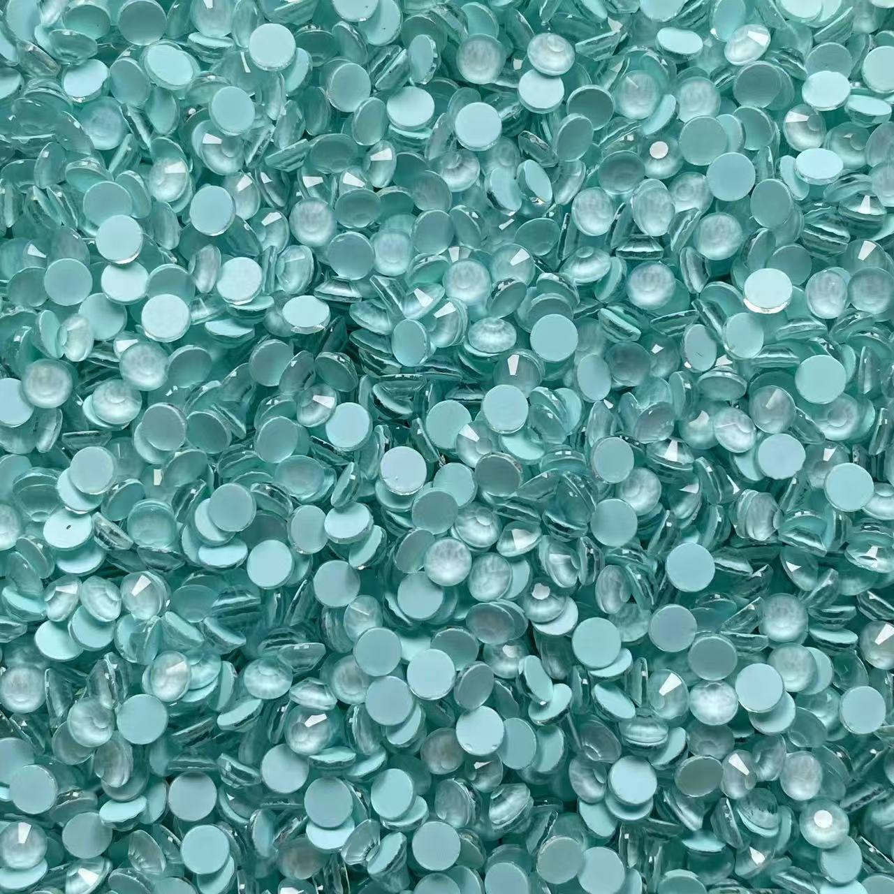 Mint, Solid Color, Blue, Glass Crystal
