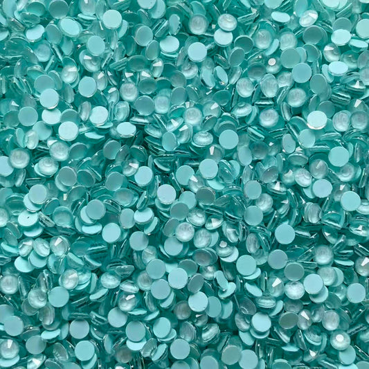 Mint, Solid Color, Blue, Glass Crystal