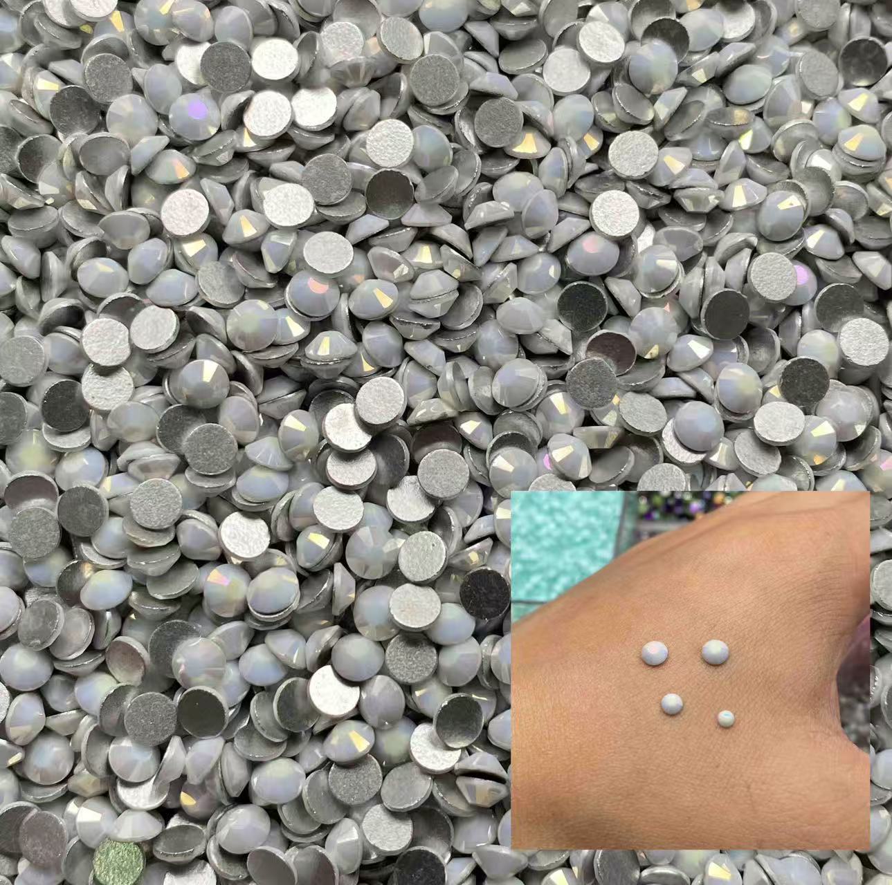 Pearl White, Solid Color AB Glass Crystal