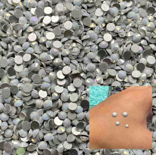 Pearl White, Solid Color AB Glass Crystal