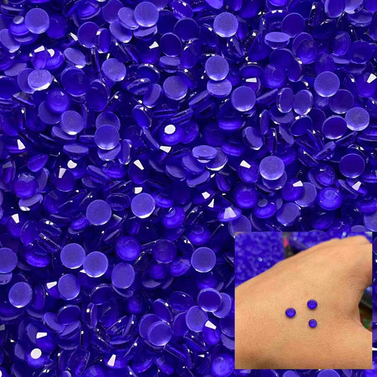 Solid Bright Blue, Glow in Dark, Neon, Glass Crystal