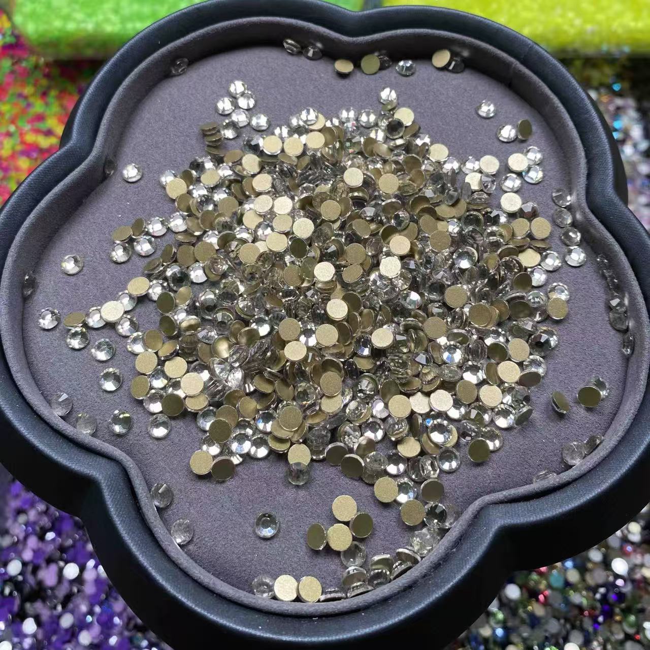 Transparent, White, Clear and Silver Glass Crystal