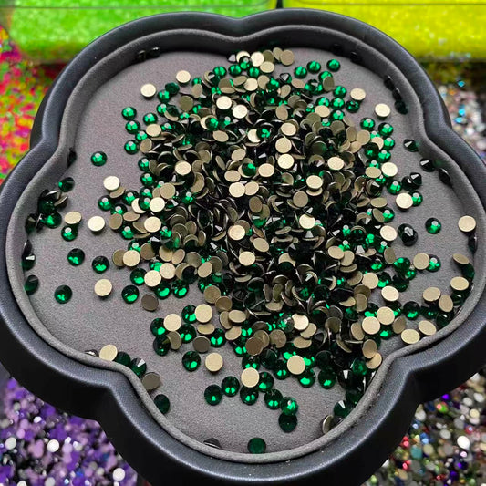 Emerald Green, Clear Glass Crystal