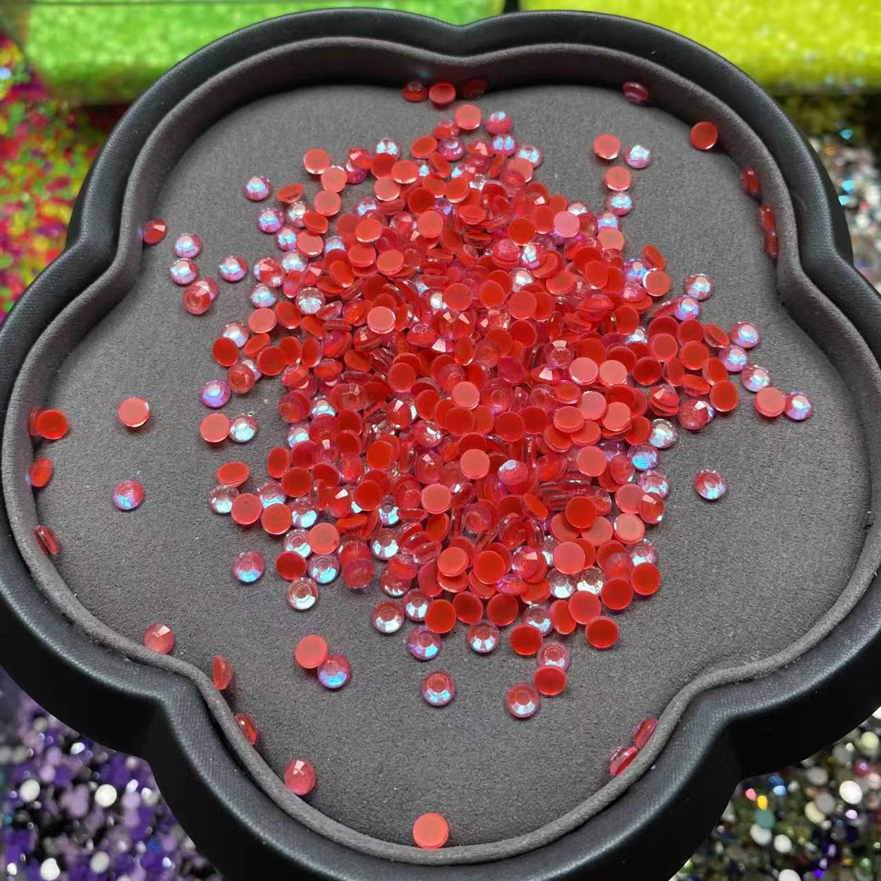 Opal Red, Glow in Dark, Glass Crystal