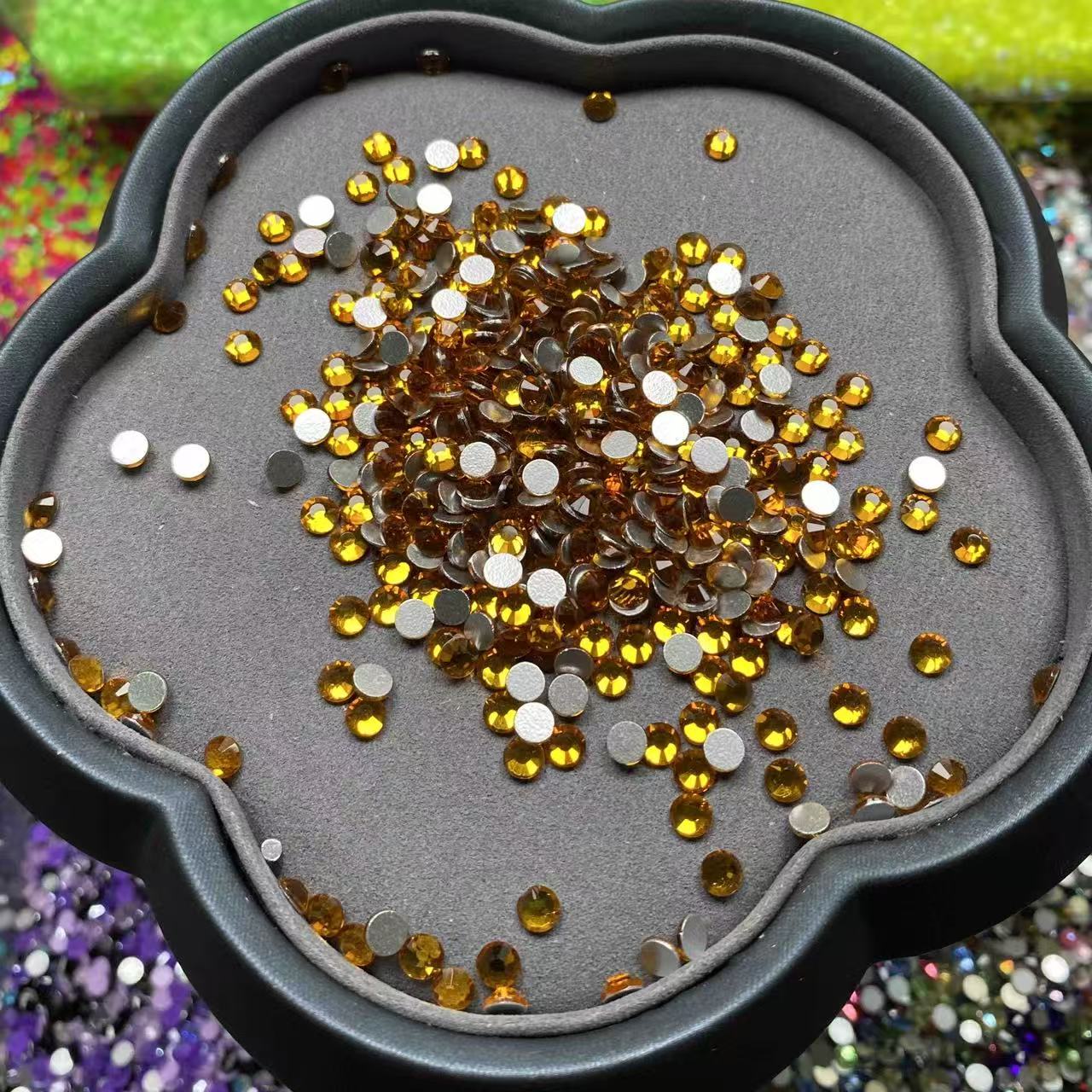 Gold, Clear Yellow Glass Crystal