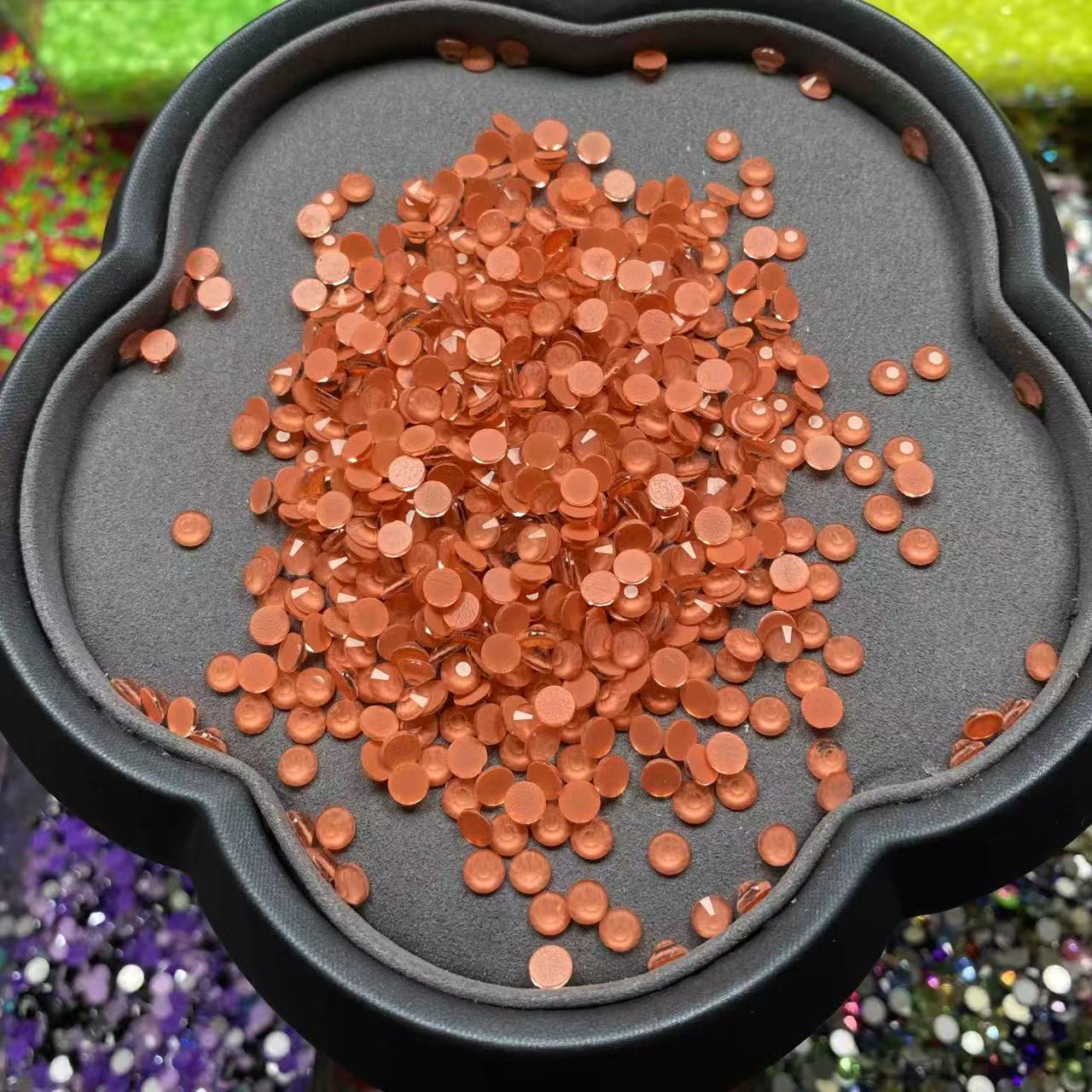 Burnt Orange, Glow in Dark, Glass Crystal