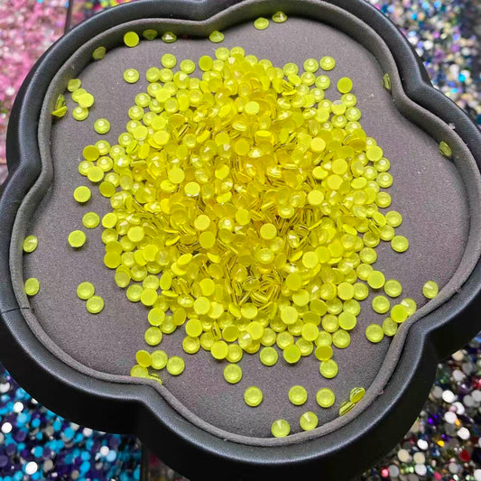 Neon Yellow, Glow in Dark, Glass Crystal