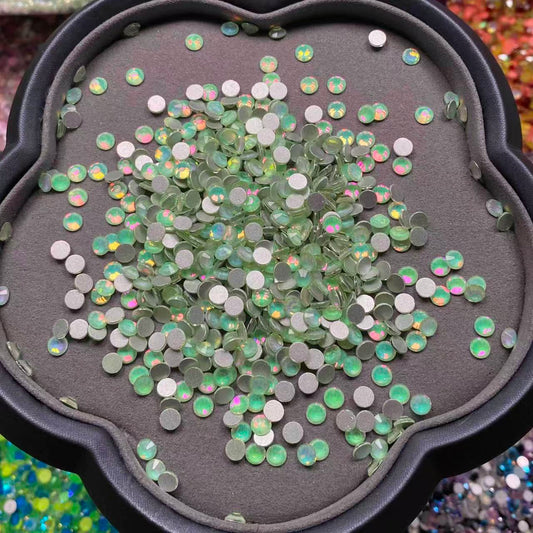 Opal Mint with Pink Glow, Glass Crystal