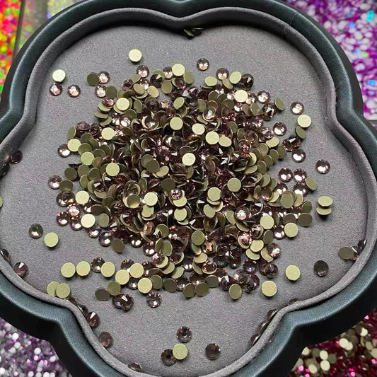 Dusty Rose, Clear Glass Crystal