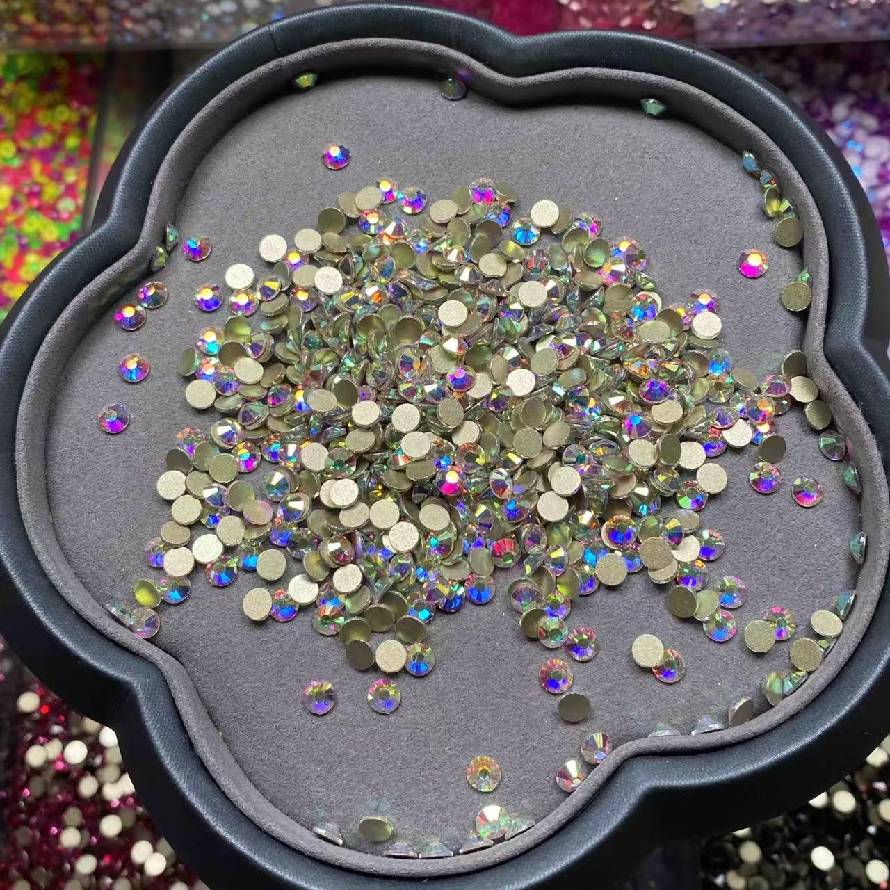 Transparent, White, Clear and Silver Glass Crystal