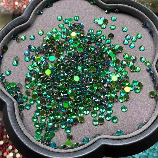 50%Off, Aurora Green, Clear Glass Crystal