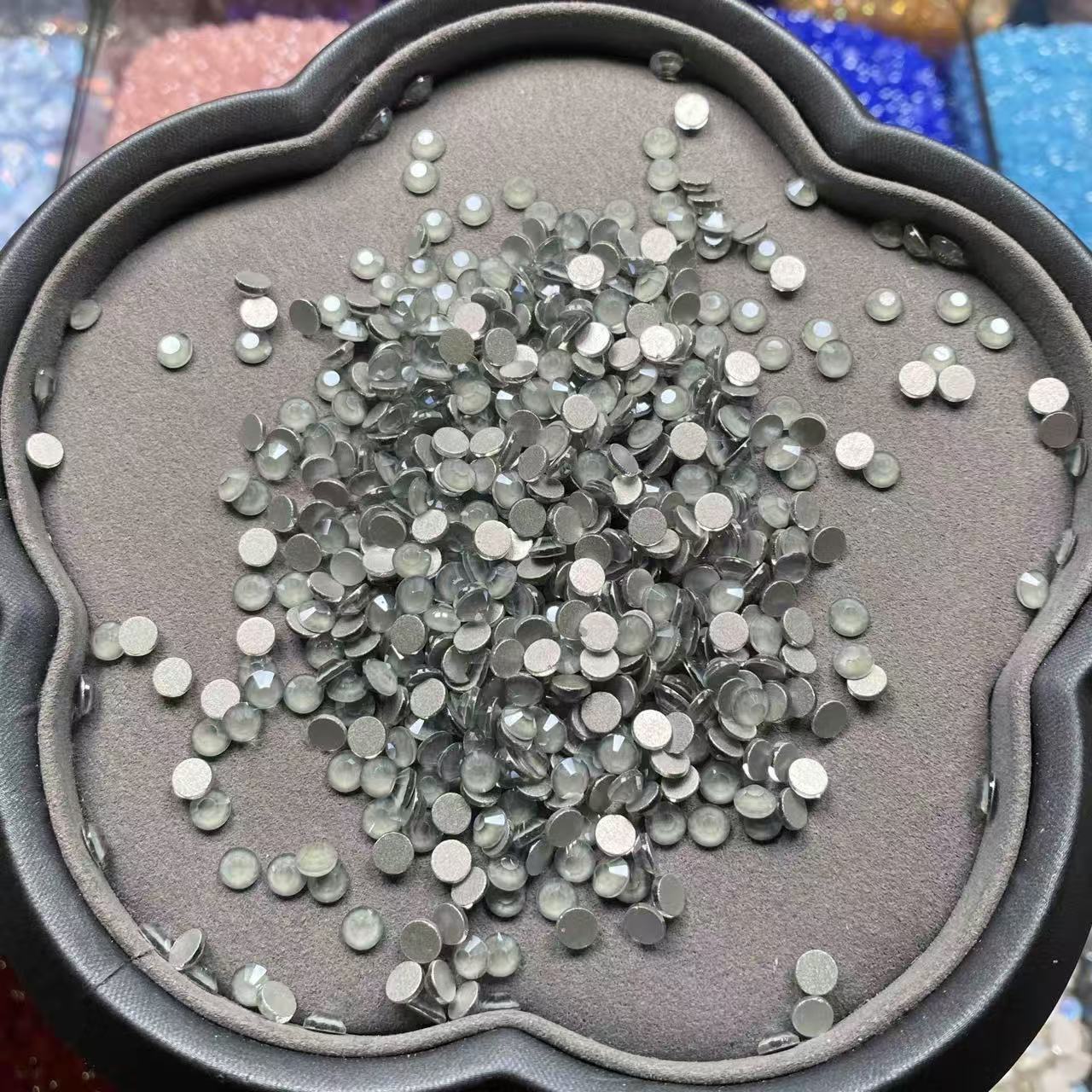50%Off, Solid Grey, Glass Crystal