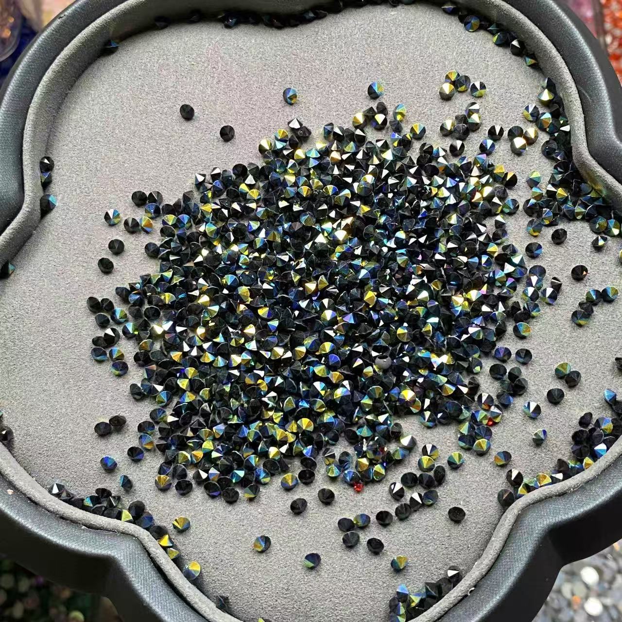 3mm Glass AB Nail Caviar